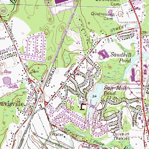 Topographic Map of Saint Francis de Sales Roman Catholic Church, RI