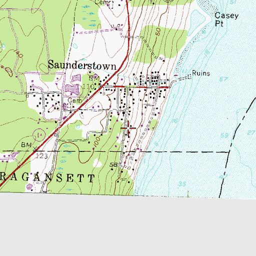 Topographic Map of Saint John the Divine Episcopal Church, RI
