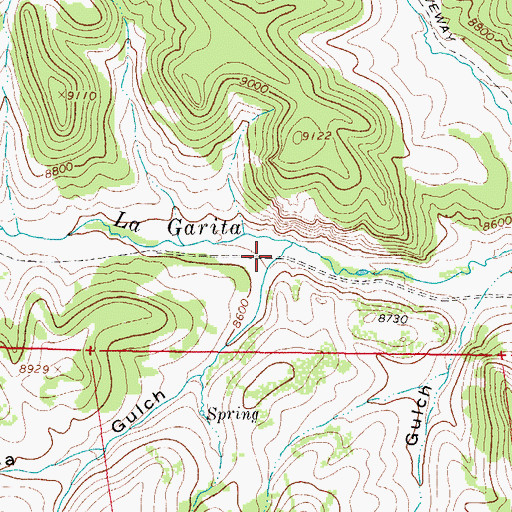 Topographic Map of Usevia Gulch, CO
