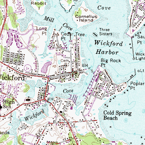 Topographic Map of Saint Paul Nursery, RI