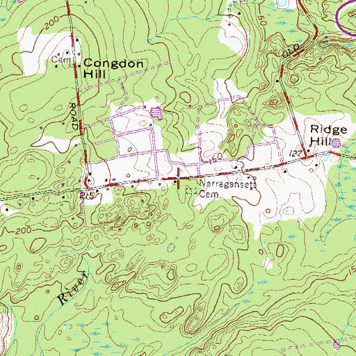 Topographic Map of Saint Pauls Church (historical), RI
