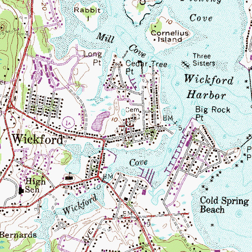 Topographic Map of Saint Pauls Episcopal Church, RI