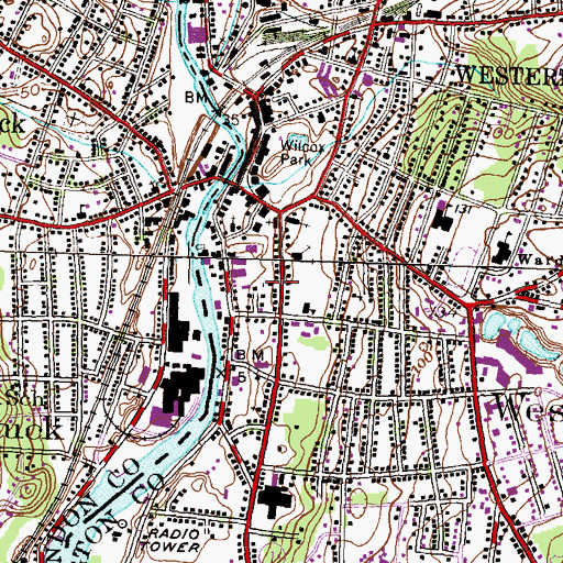Topographic Map of Saint Puis X Church, RI