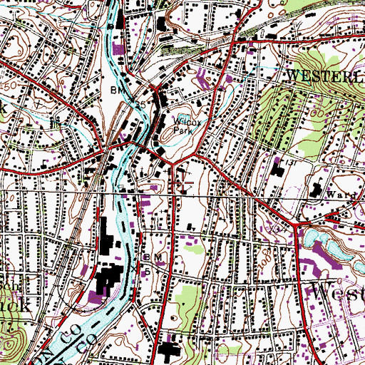 Topographic Map of Saint Puis X School, RI