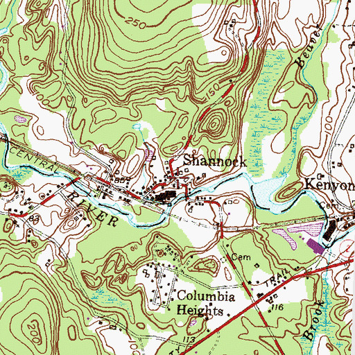 Topographic Map of Sahnnock Historic District, RI