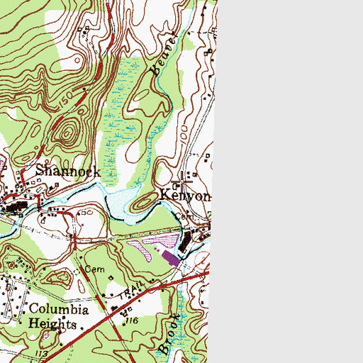 Topographic Map of Shannock Mill Complex, RI