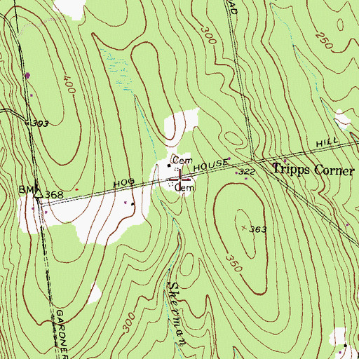 Topographic Map of Sherman Plot, RI