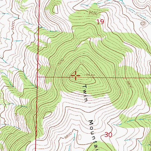 Topographic Map of Twin Mountains, CO