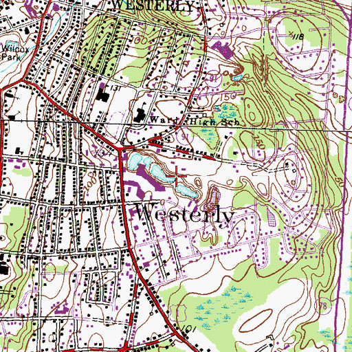 Topographic Map of Smith Granite Quarry (historical), RI
