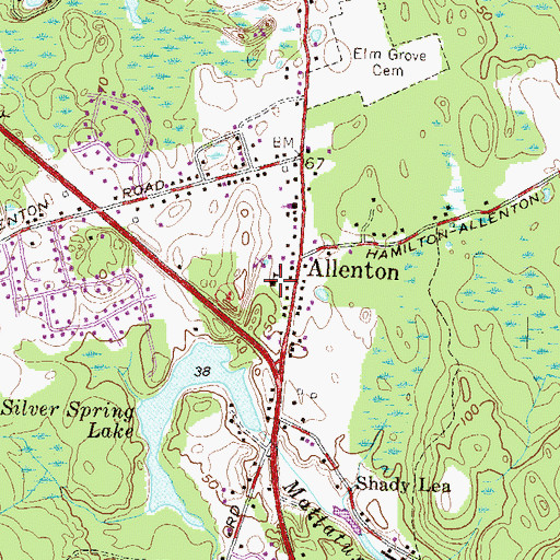 Topographic Map of South County Montessori School, RI