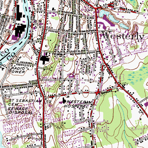 Topographic Map of State Street Elementary School, RI