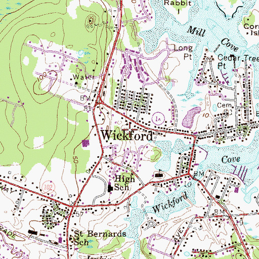 Topographic Map of Captain George Tennant Plot, RI