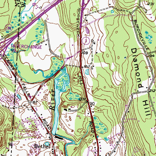 Topographic Map of Thompson Wells Plot, RI