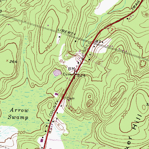Topographic Map of Pardon Tillinghast Lot, RI