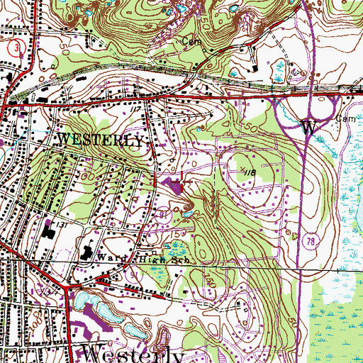 Topographic Map of Tower Street School, RI