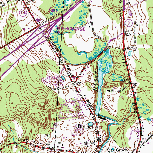Topographic Map of Trinity Lutheran Church, RI