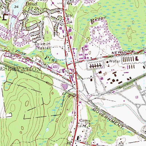 Topographic Map of Vaughan - Arnold Cemetery, RI