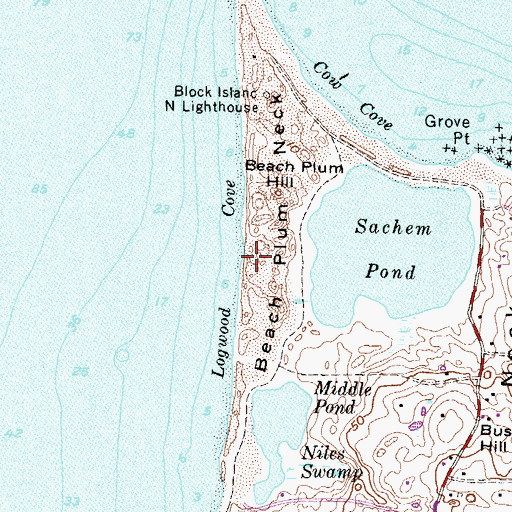 Topographic Map of West Beach, RI