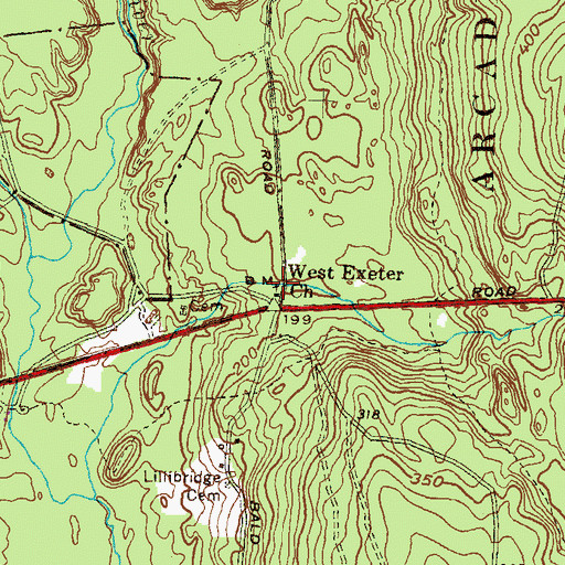 Topographic Map of West Exeter Church, RI