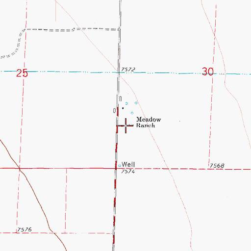 Topographic Map of Meadow Ranch, CO
