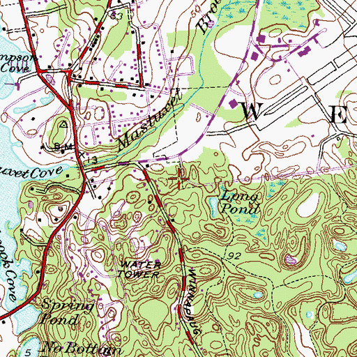 Topographic Map of Westerly Post Office, RI