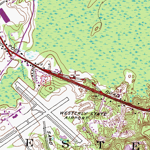 Topographic Map of Westerly-Pawcatuck Area Chamber of Commerc, RI