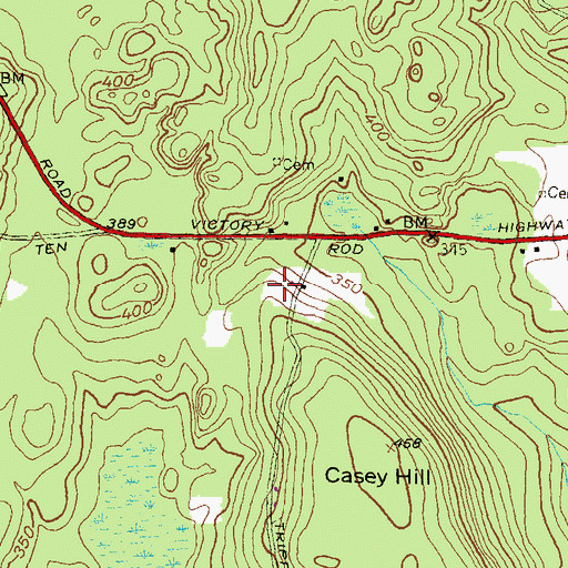 Topographic Map of Whitford Plot, RI