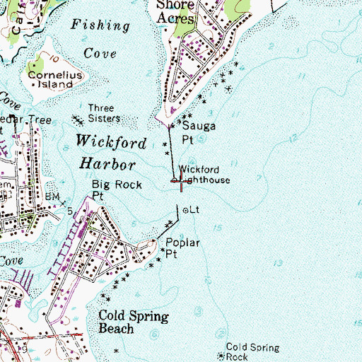 Topographic Map of Wickford Lighthouse, RI