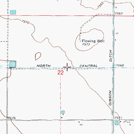 Topographic Map of North Central Lateral, CO