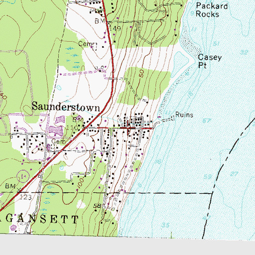 Topographic Map of Willett Free Library, RI