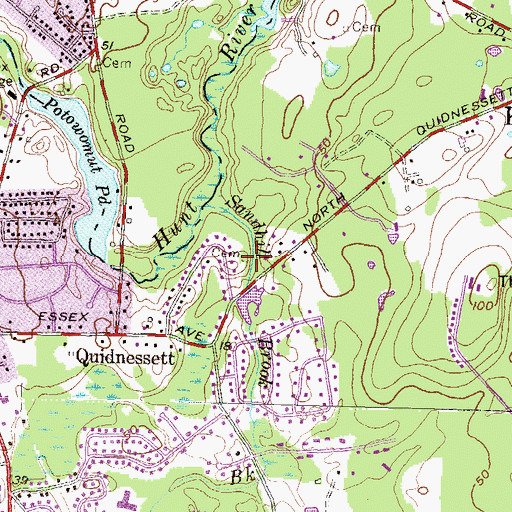 Topographic Map of William Reynolds Cemetery, RI