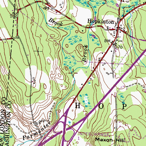 Topographic Map of Wine Brook, RI