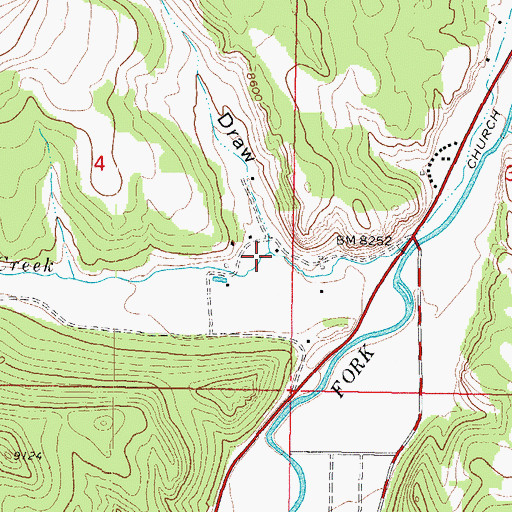 Topographic Map of Walker Draw, CO