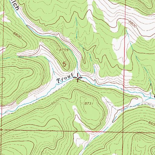 Topographic Map of Poison Gulch, CO