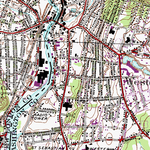 Topographic Map of YMCA, RI