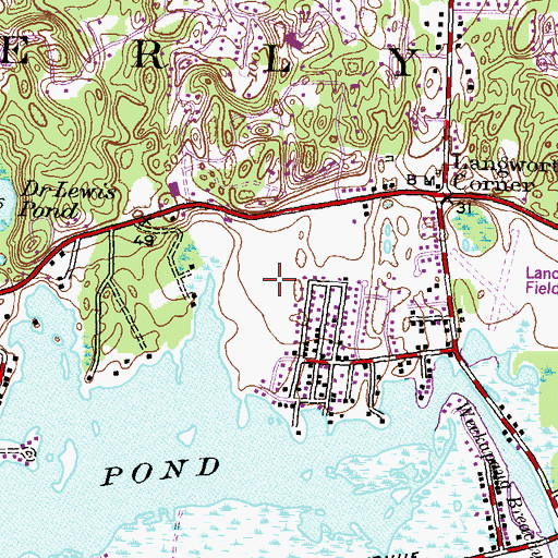 Topographic Map of Pond View Country Club, RI