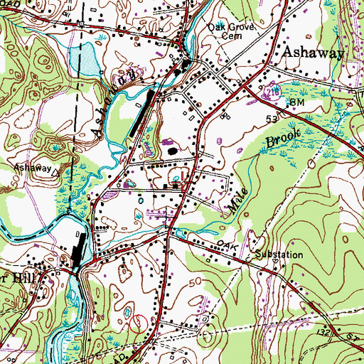 Topographic Map of Babcock Presbyterian Church, RI