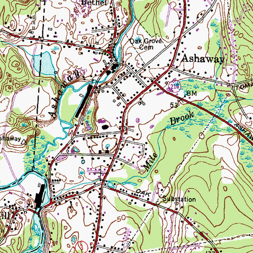 Topographic Map of Our Lady of Victory Church, RI