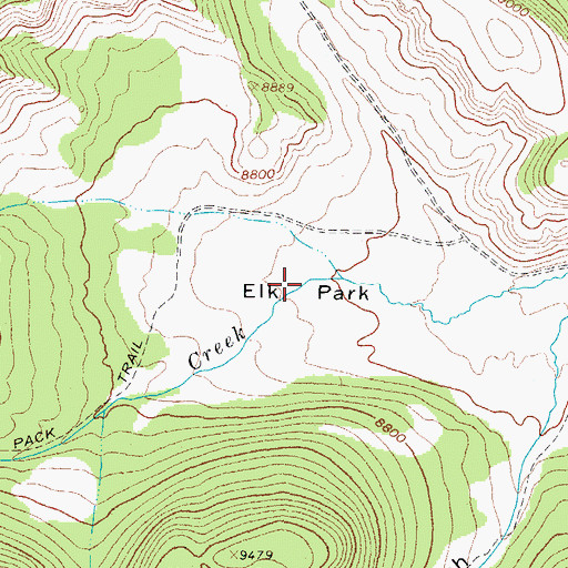 Topographic Map of Elk Park, CO