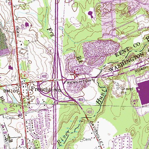 Topographic Map of Allens Corner, RI