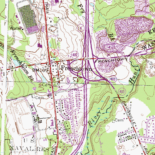 Topographic Map of Allens Grist Mill, RI