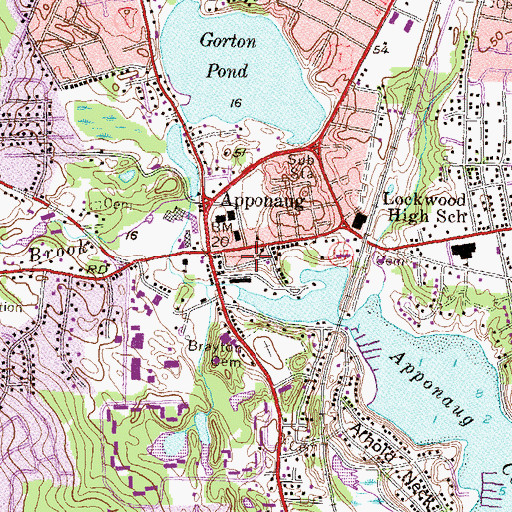 Topographic Map of Apponaug Branch Warwick Public Library, RI