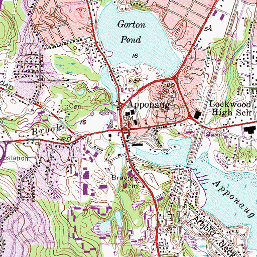 Topographic Map of Apponaug Historic District, RI