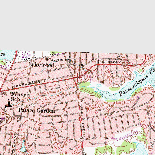 Topographic Map of Captain Joseph Arnold Lot Cemetery, RI