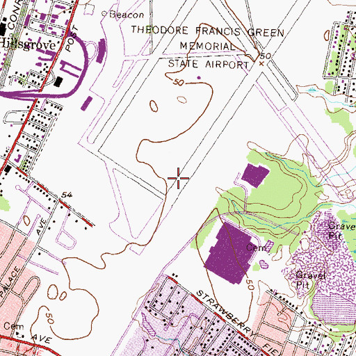 Topographic Map of Buttonwoods School, RI