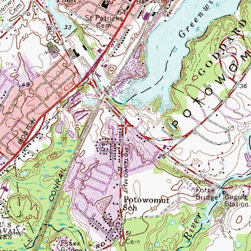 Topographic Map of Captain Joseph Spencer Lot Cemetery, RI