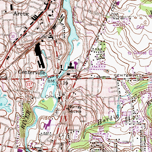 Topographic Map of Christ the King Religious Church, RI