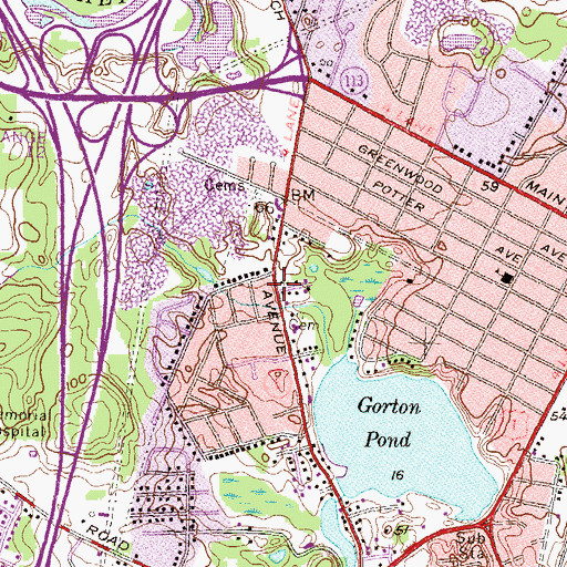 Topographic Map of Church of Christ, RI