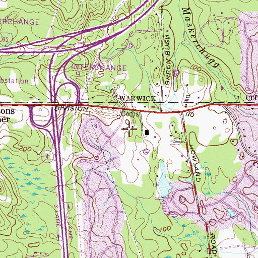 Topographic Map of Country Day School, RI