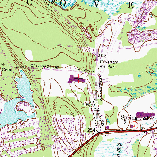 Topographic Map of Coventry High School, RI